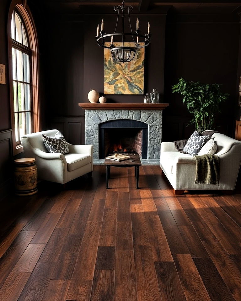 smoky brown wood floor color