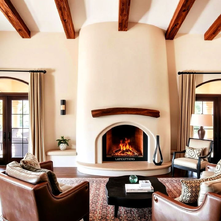 smooth curved fireplace design