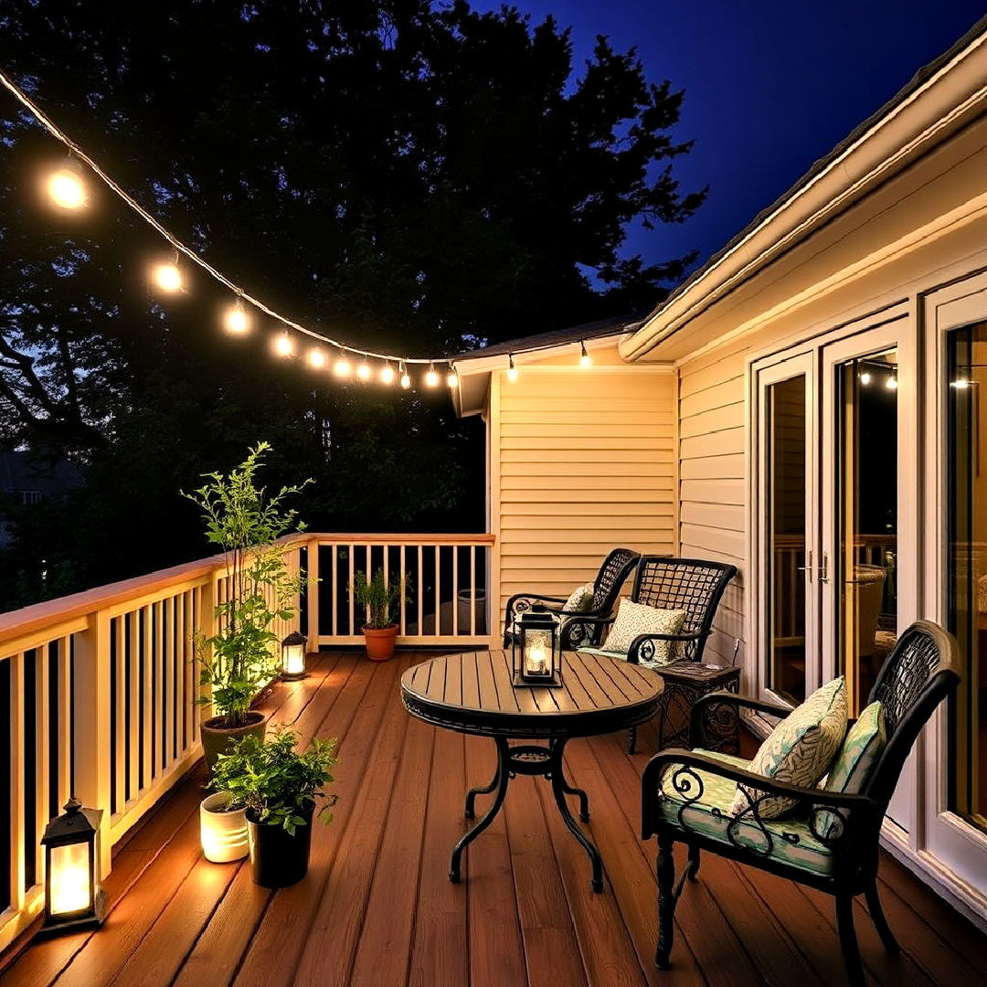 solar powered lighting for 2nd floor deck