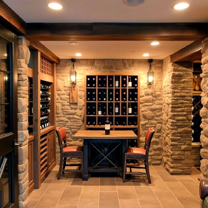 sophisticated rustic wine cellar