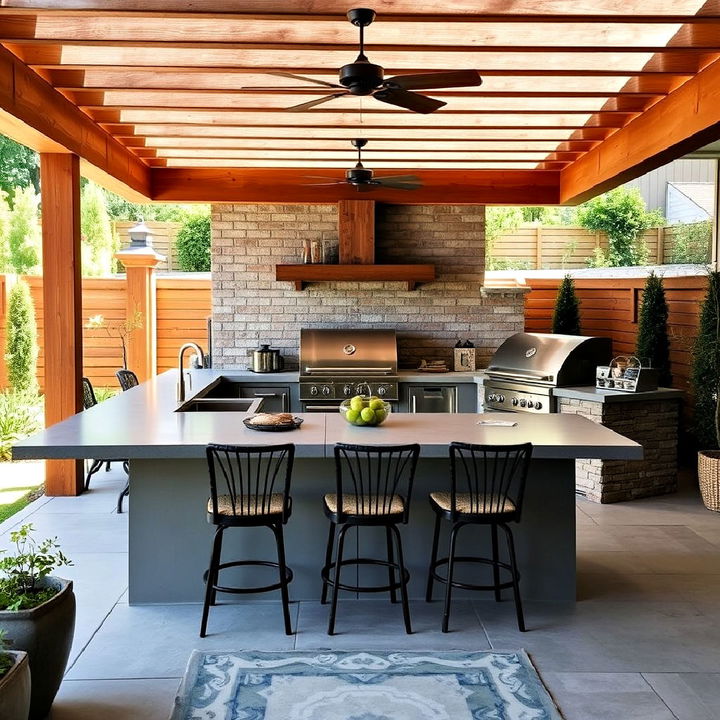 spacious bbq island for entertaining