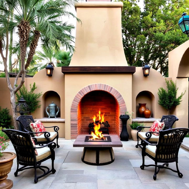 spanish colonial style fireplace for cozy gatherings