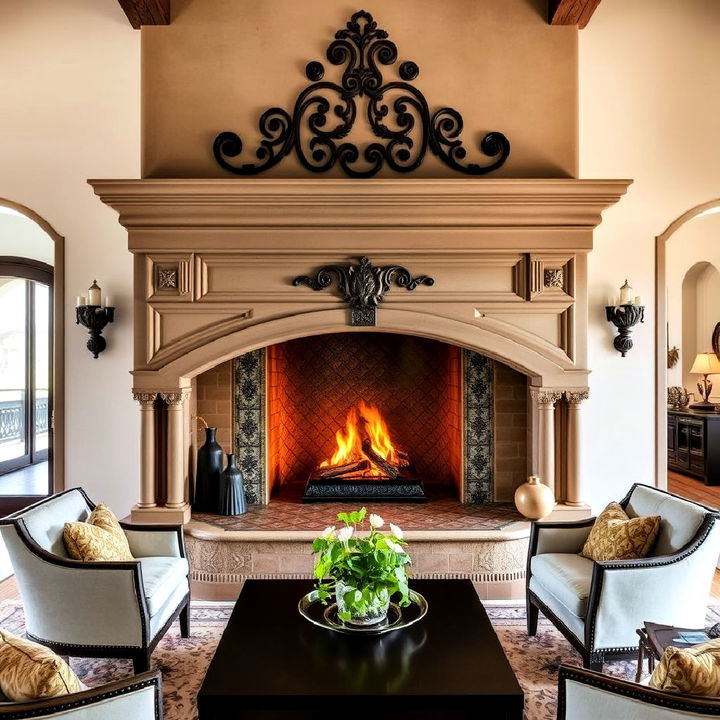 spanish colonial style fireplace