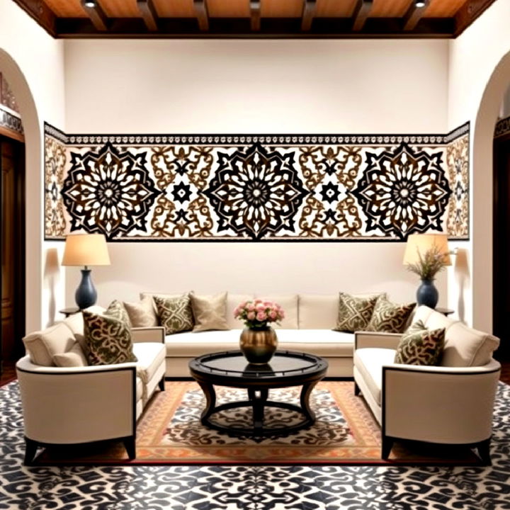 spanish living space with exotic moorish inspired patterns