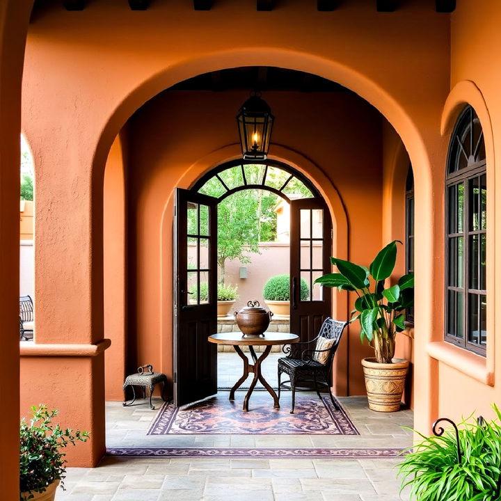 spanish style arched patio doorways and windows