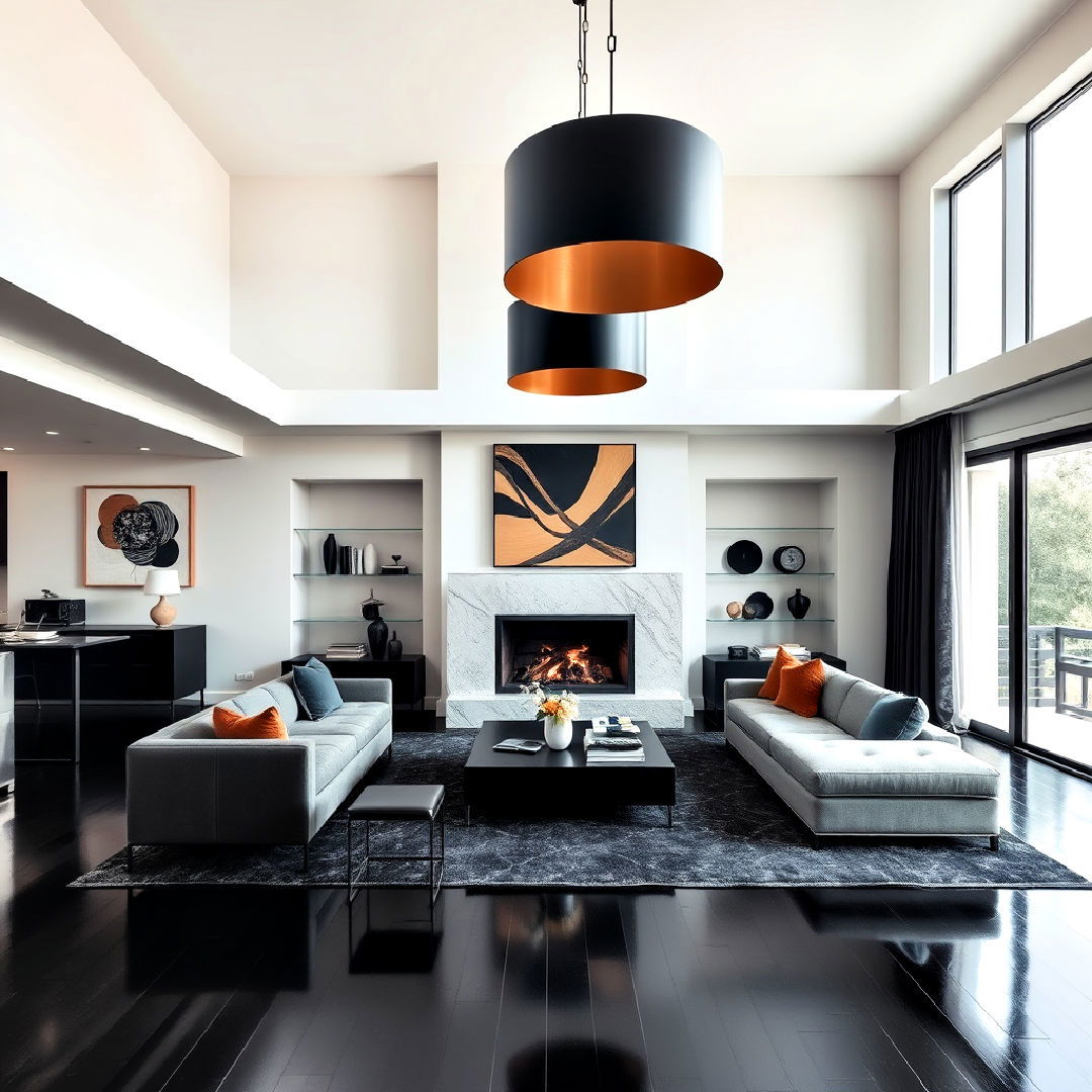 statement lighting fixtures for black floor