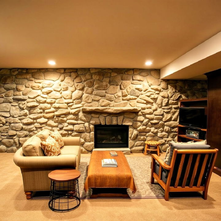 stone accent walls for a cabin feel