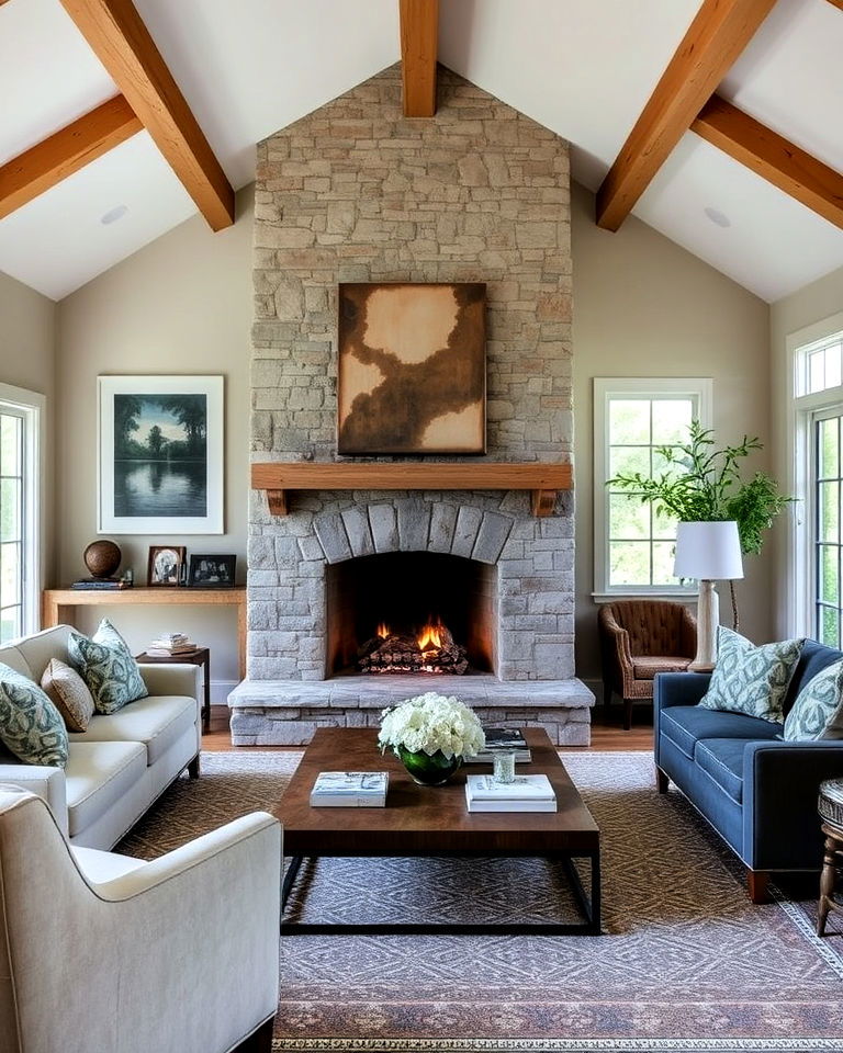 stone fireplace for living room