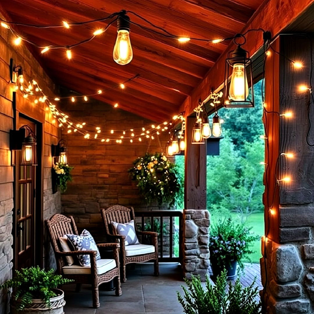 string lights for ambiance porch