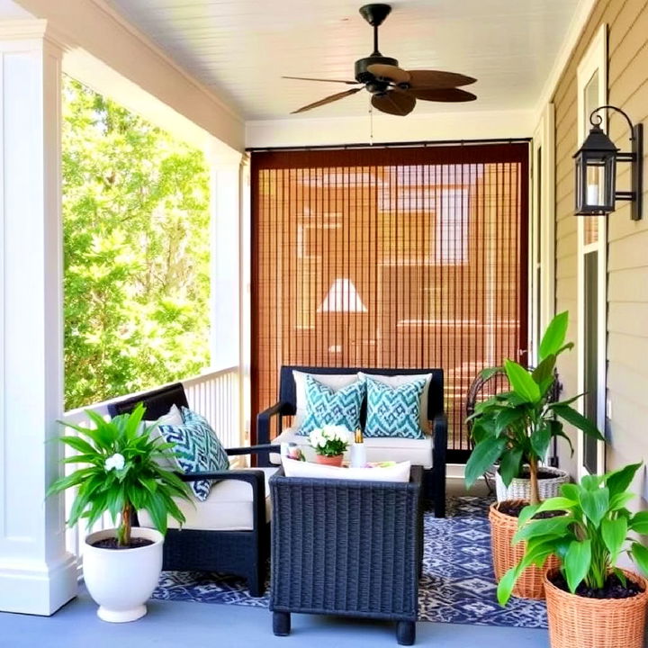 stylish privacy bamboo screen for your side porch