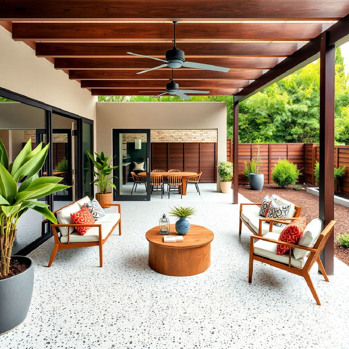 stylish terrazzo patio floor