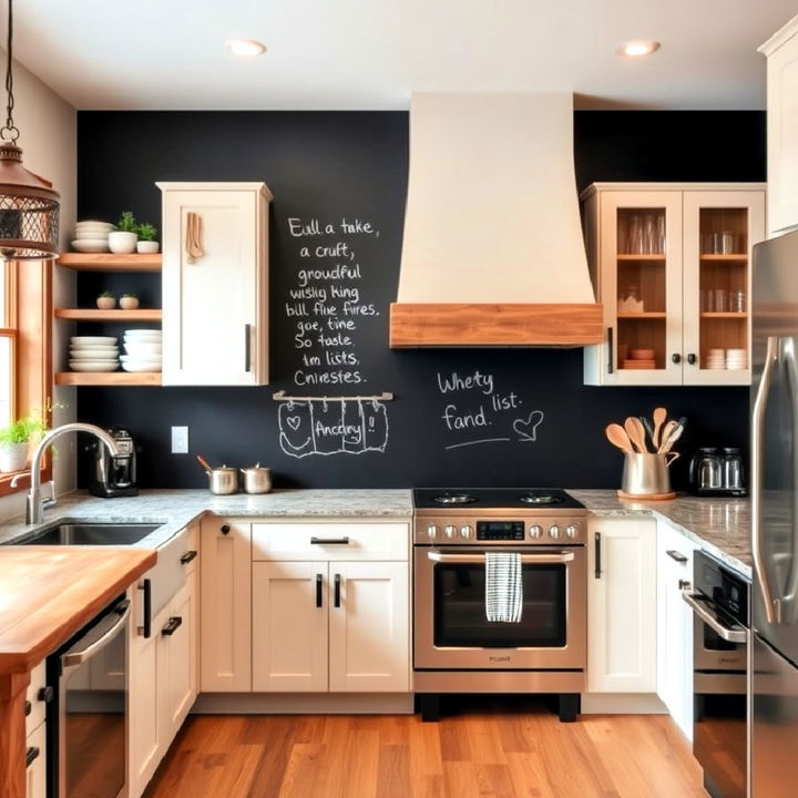 creative chalkboard backsplash