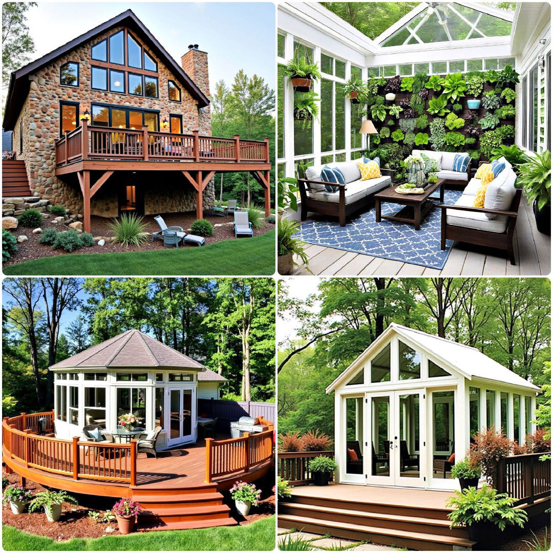 sunroom and deck combo ideas