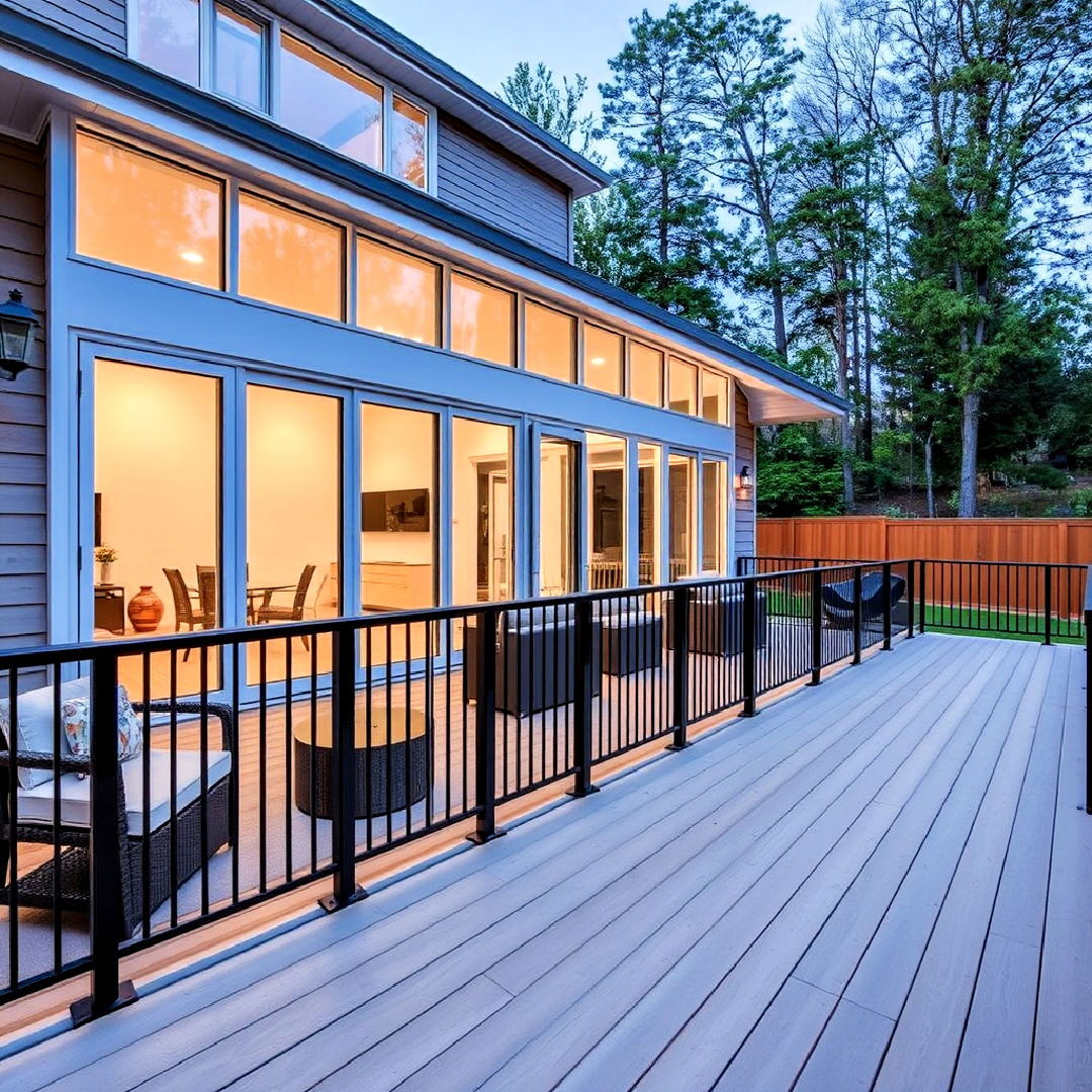 sunroom with minimalist decking