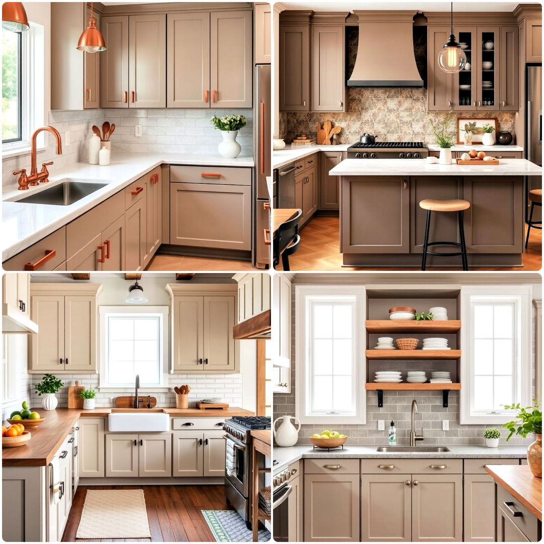 taupe kitchen cabinet ideas