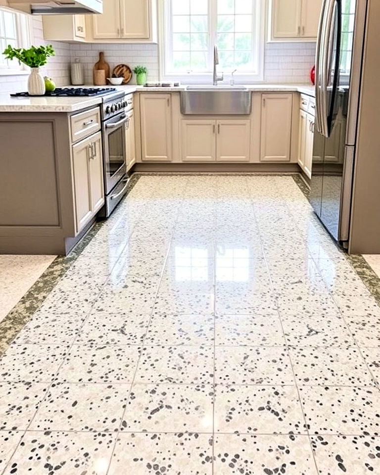 terrazzo floor with terrazzo edging