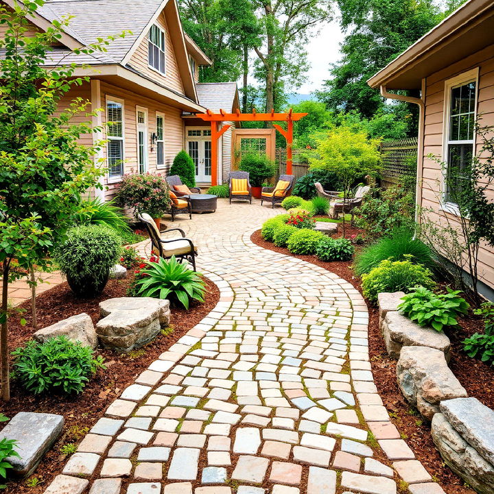 timeless pathway charm with cobblestone features