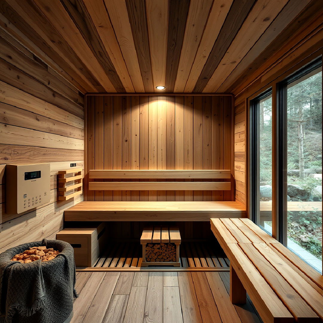 traditional wood burning sauna