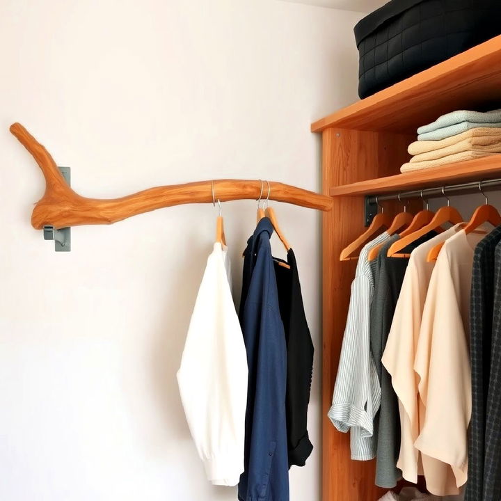 tree branch clothes rack