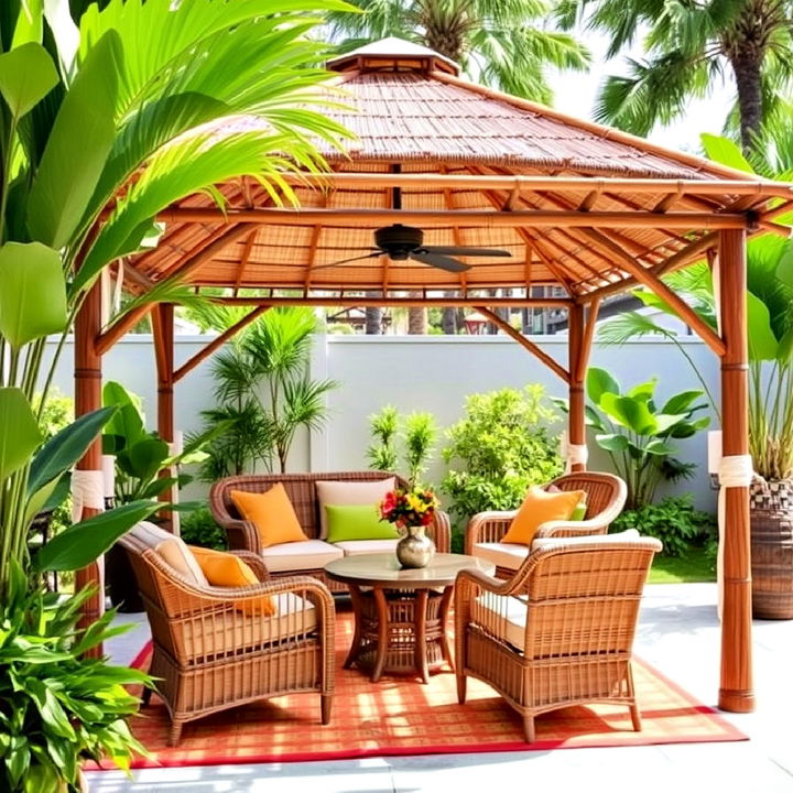 tropical bamboo gazebo for an exotic feel