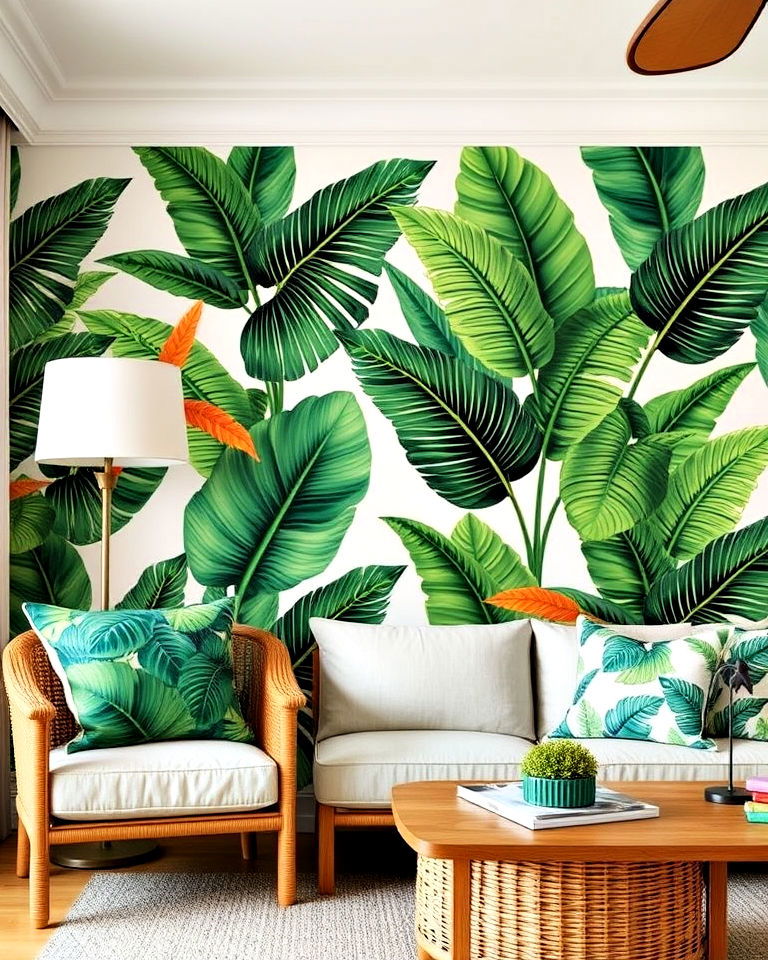 tropical leaf prints to enhance hawaiian interior