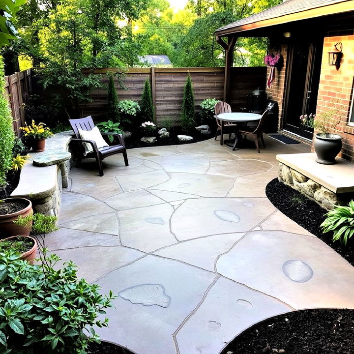 unique fossil imprint design for your stamped concrete patio