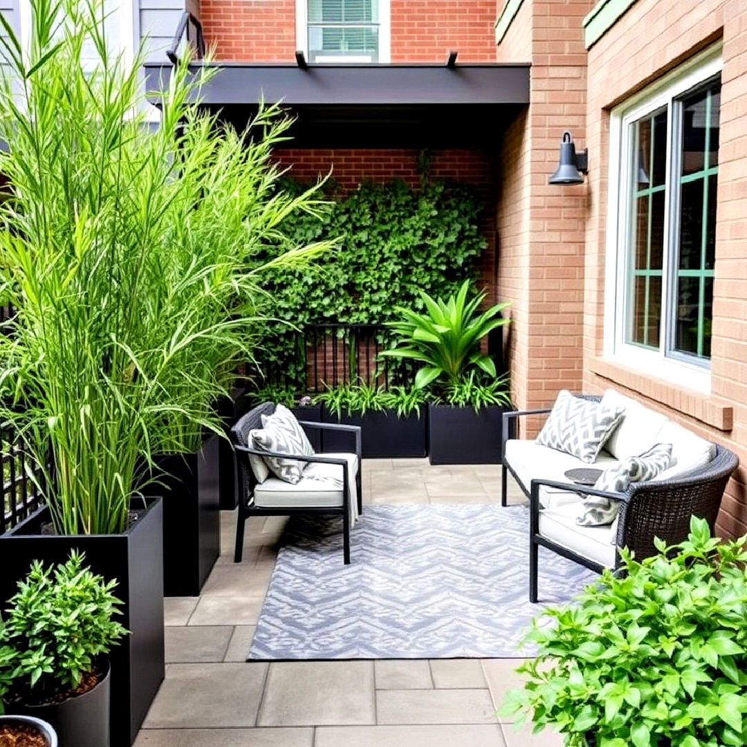 use planter screens for added privacy