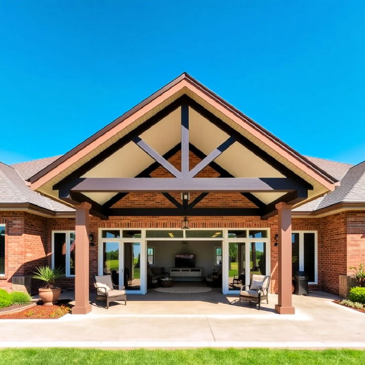 vaulted gable roof for spacious patio