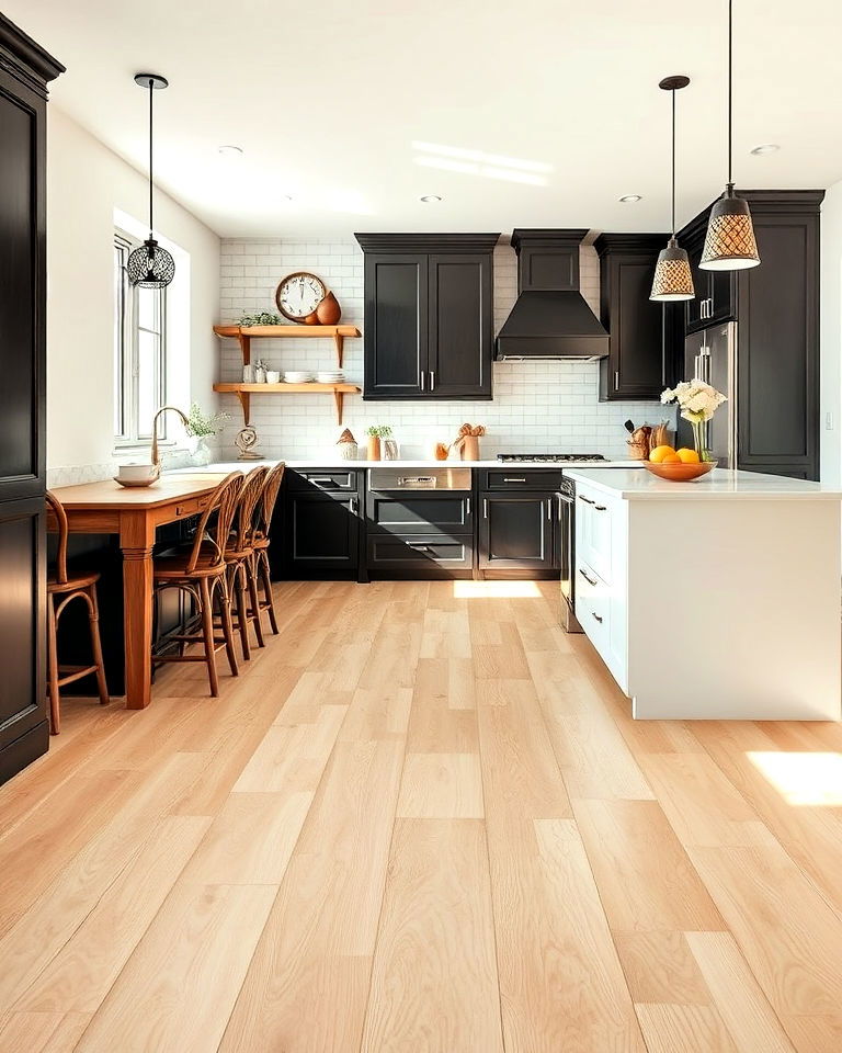 versatile blonde hardwood flooring design