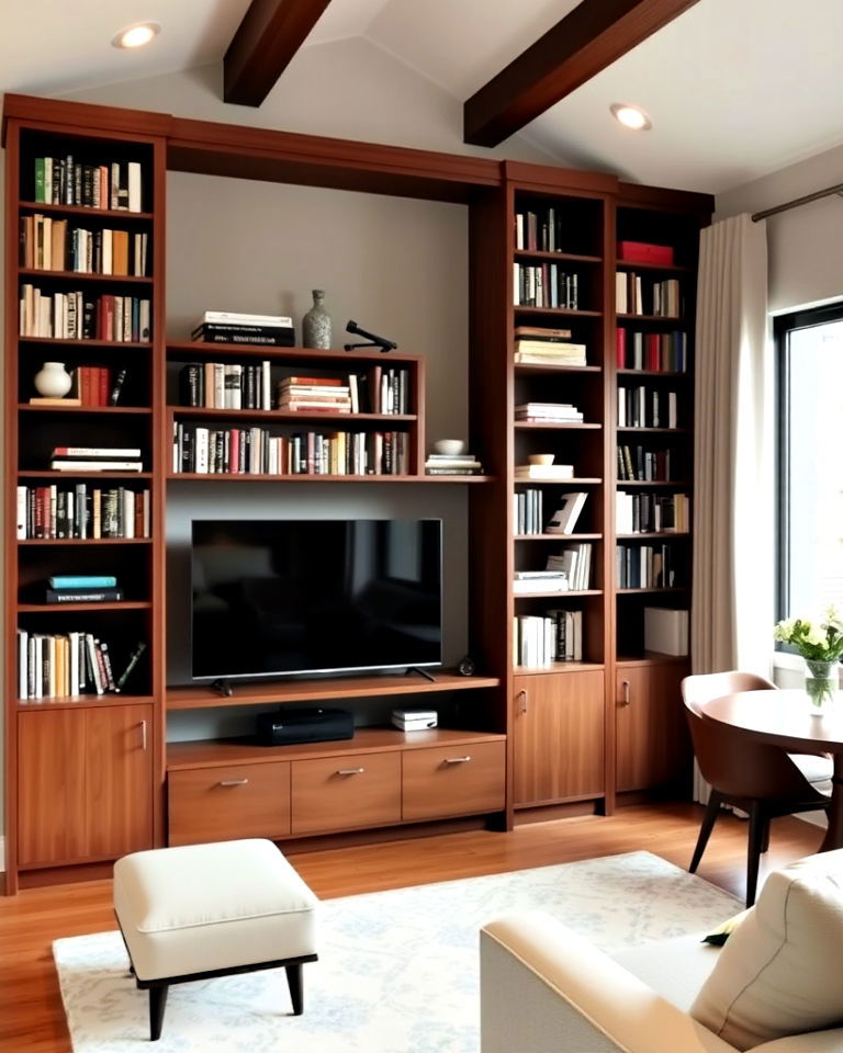 vertical storage to maximize small living room