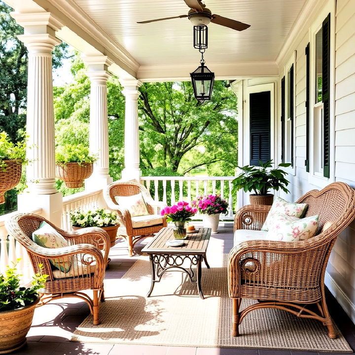 victorian porch wicker furniture