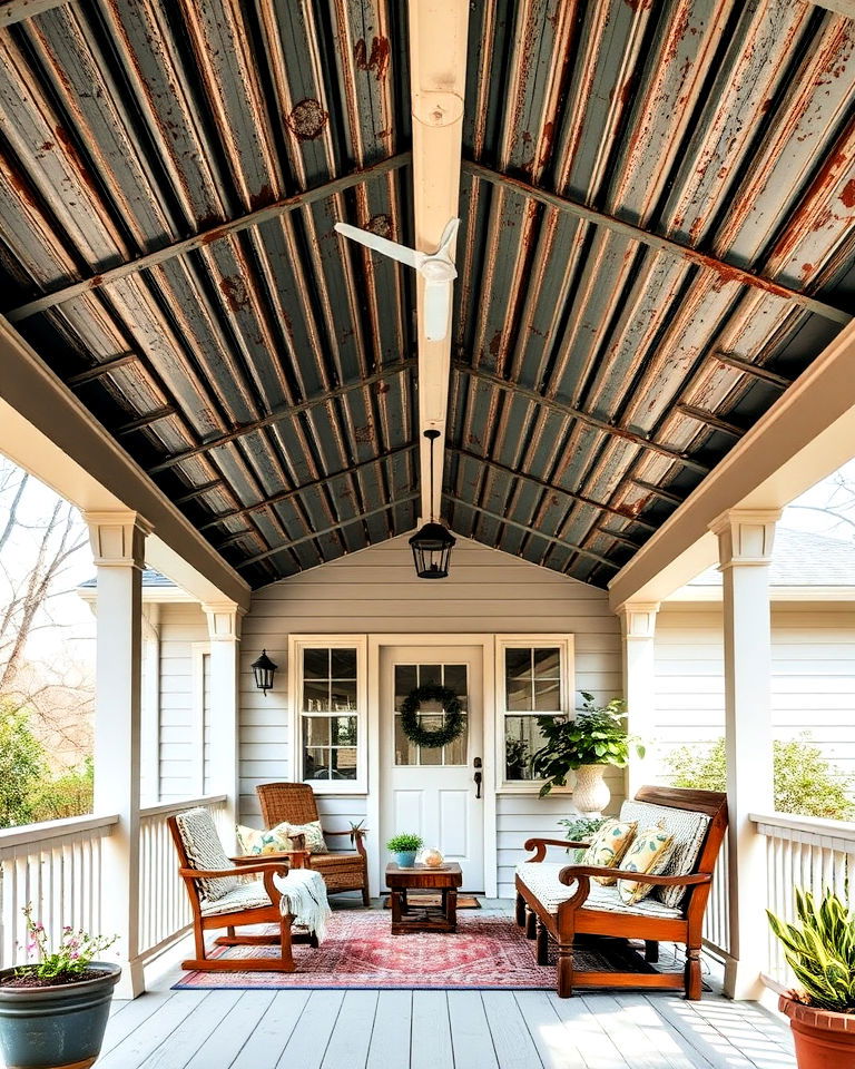 vintage patina finish porch roof