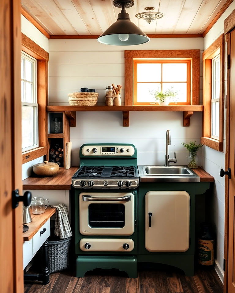 vintage stove or oven for rustic charm