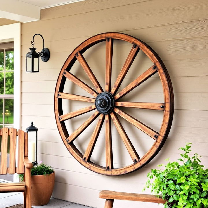 vintage wagon wheel wall art