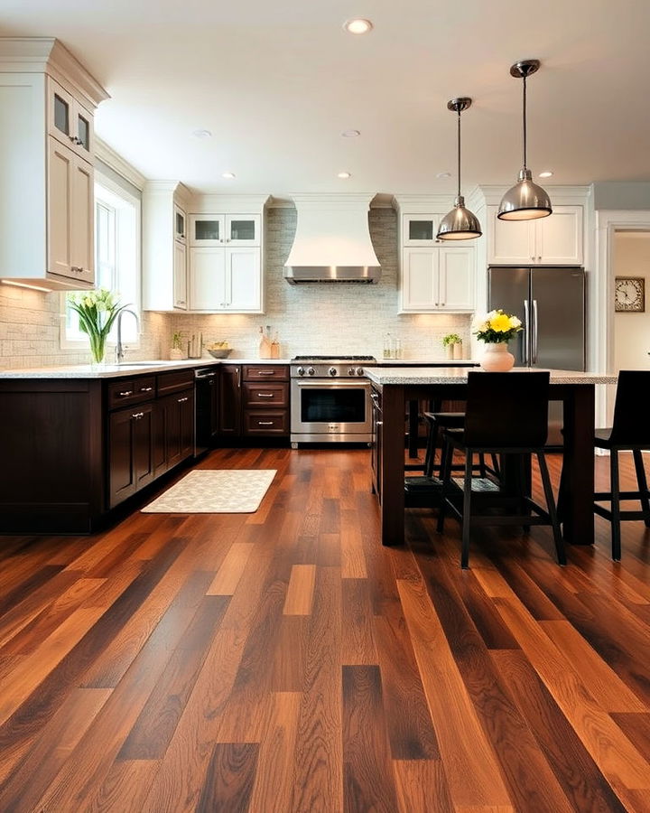 walnut wood floor for a rich luxurious feel