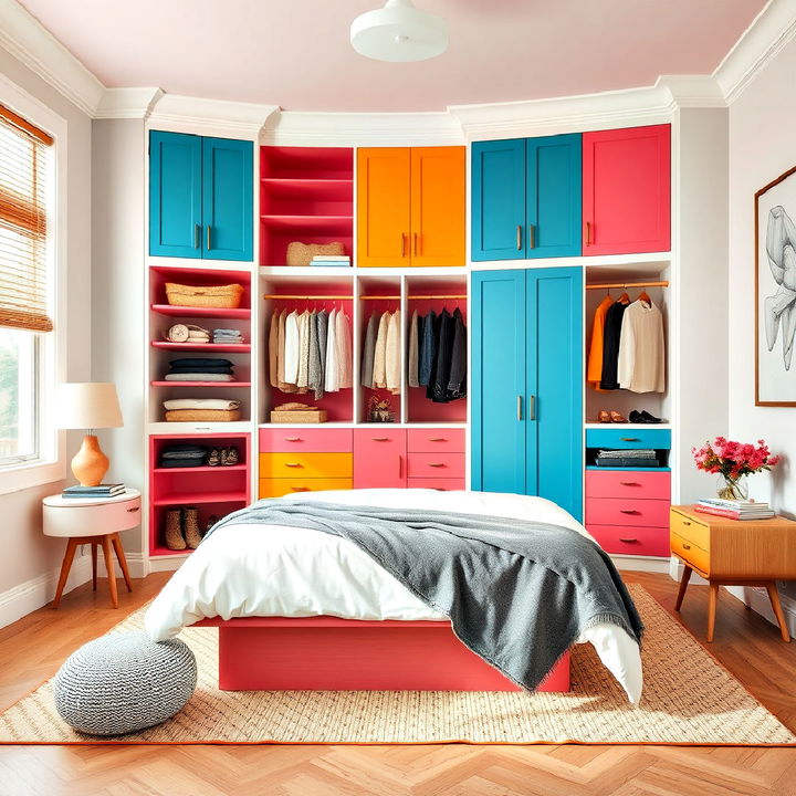 wardrobe bold color accents for bedroom