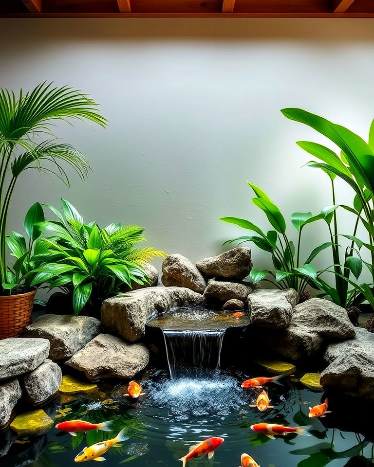 water feature for hawaiian themed home