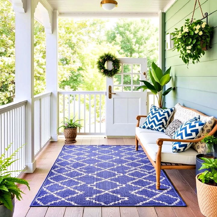 weather proof and comfy side porch rug