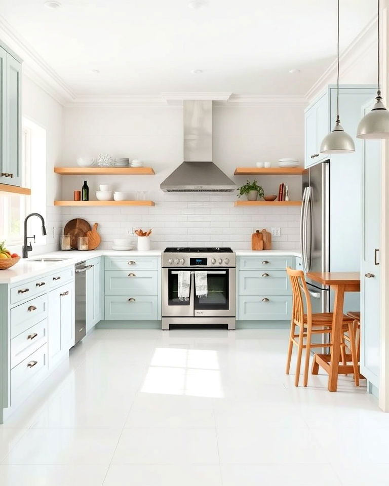 white cement tiles floor for a contemporary look