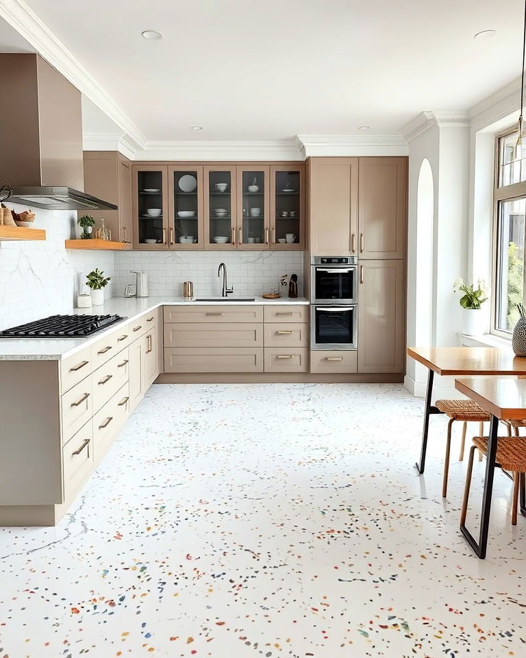 white terrazzo floor for a unique texture