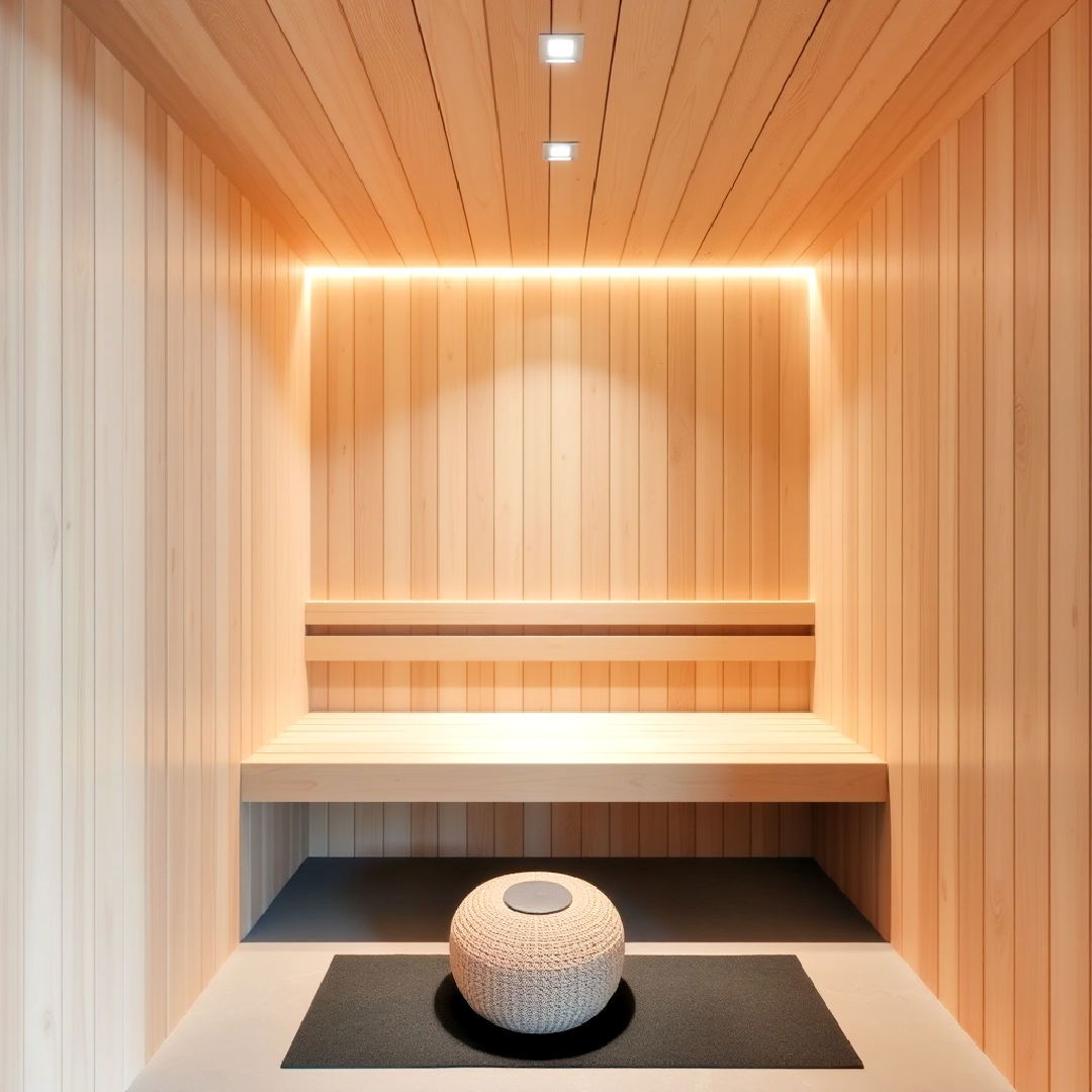 zen inspired sauna with a minimalist design