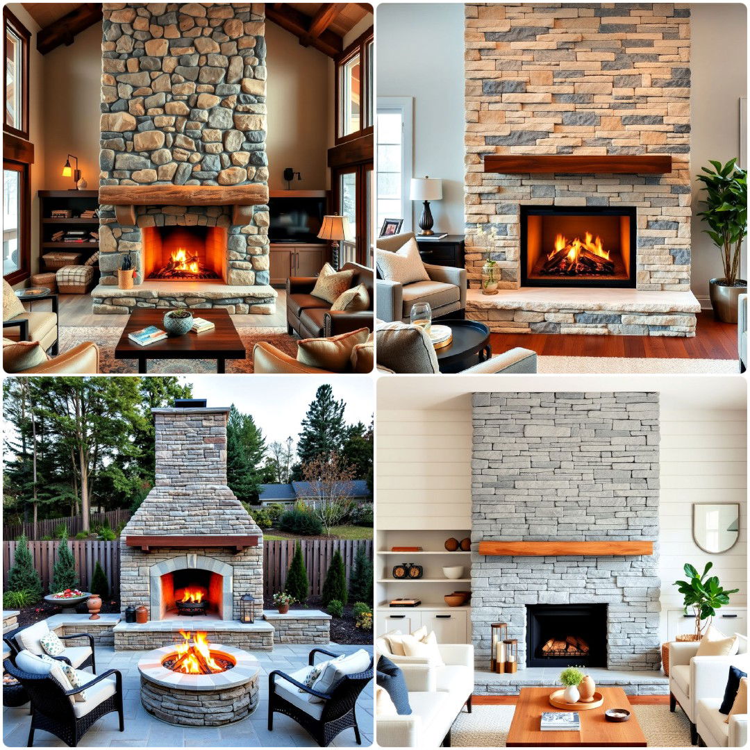 25 Stacked Stone Fireplace Ideas for A Stylish Home