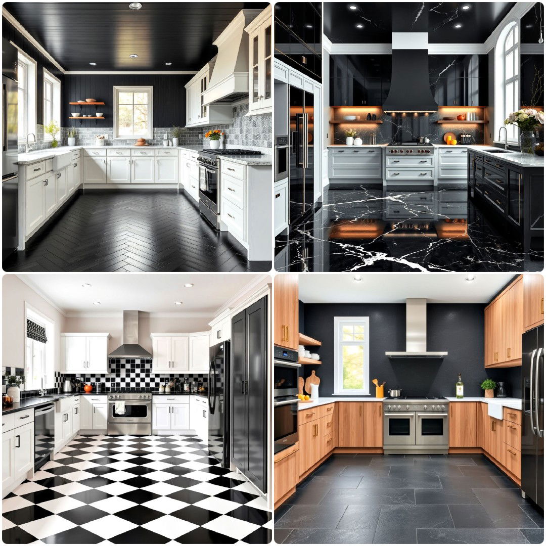 25 Black Kitchen Floor Ideas That Make a Statement