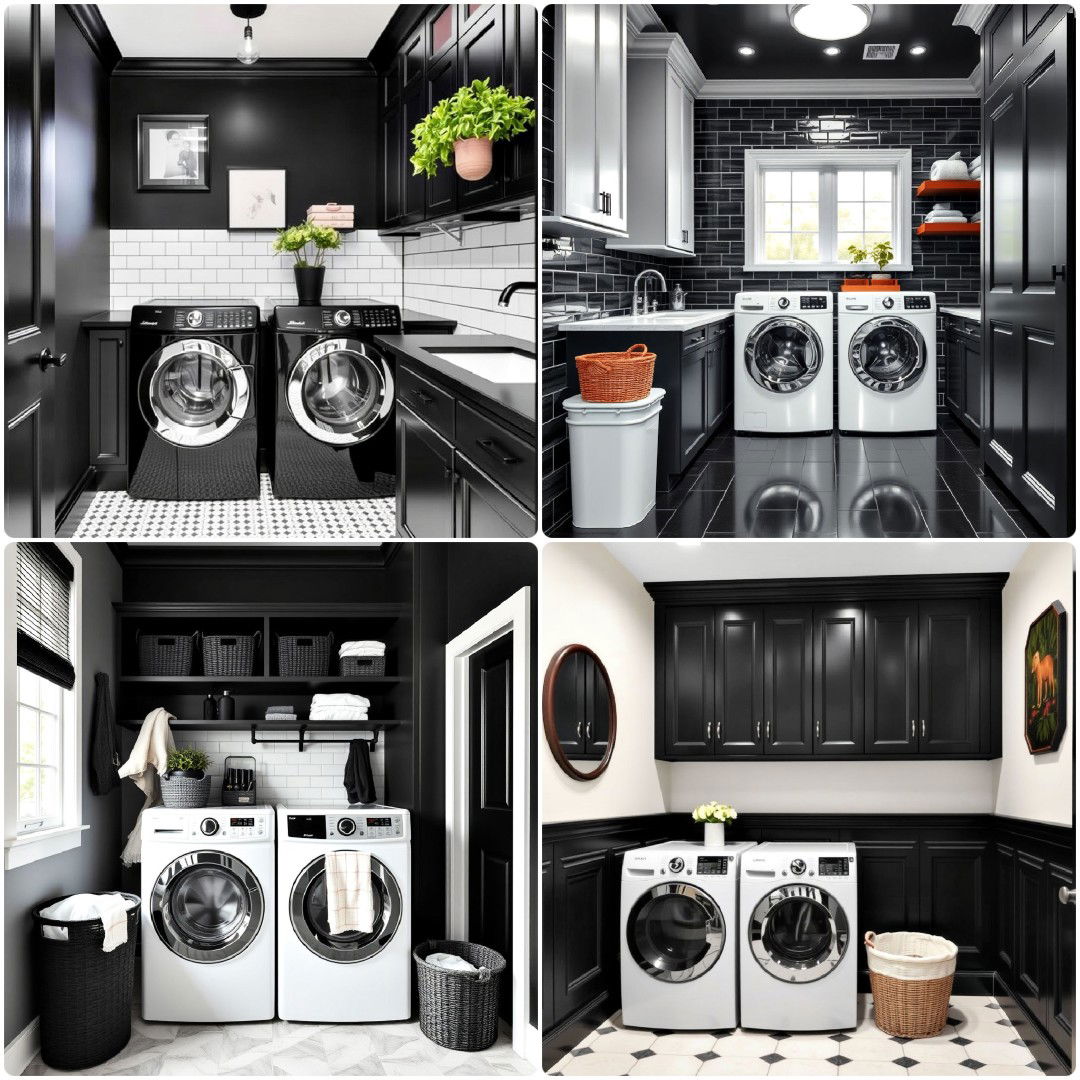 25 Black Laundry Room Ideas for Functional Elegance