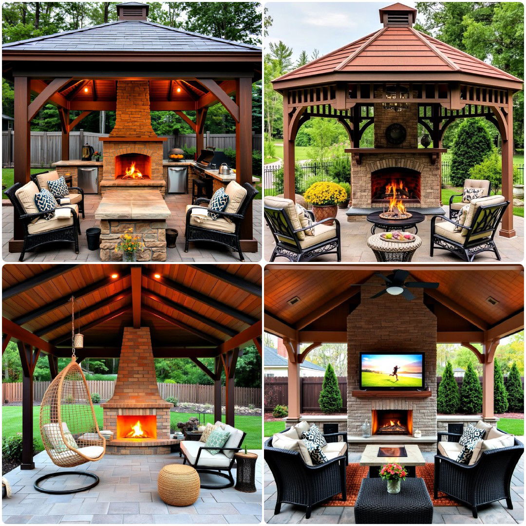 25 Gazebo With Fireplace Ideas for Year-Round Use