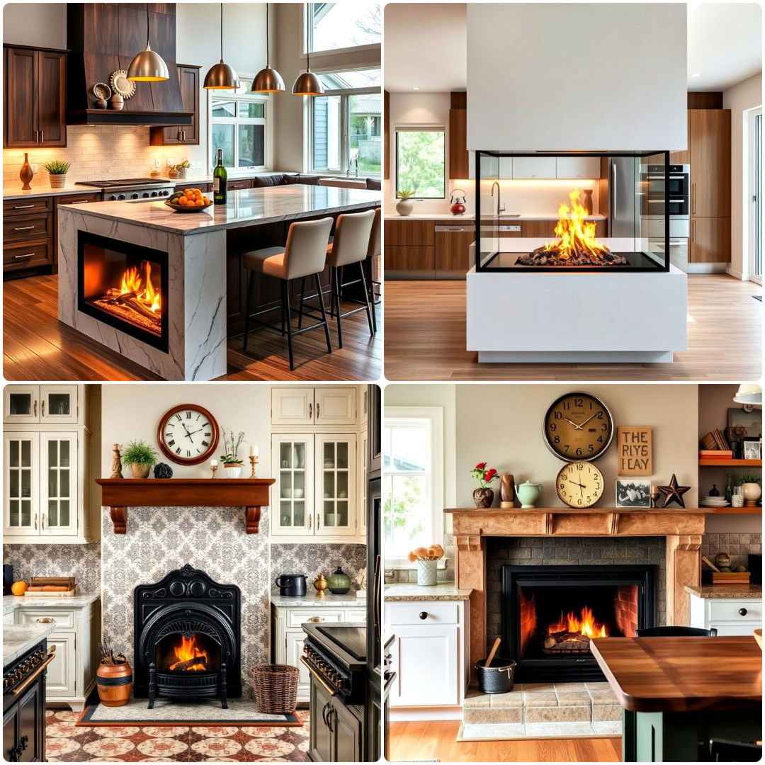 kitchens with fireplaces