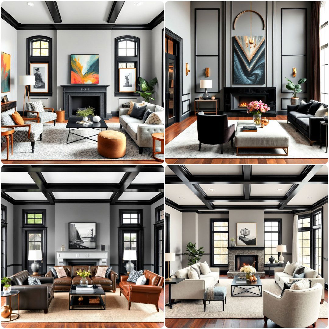 25 Grey Walls with Black Trim You’ll Love