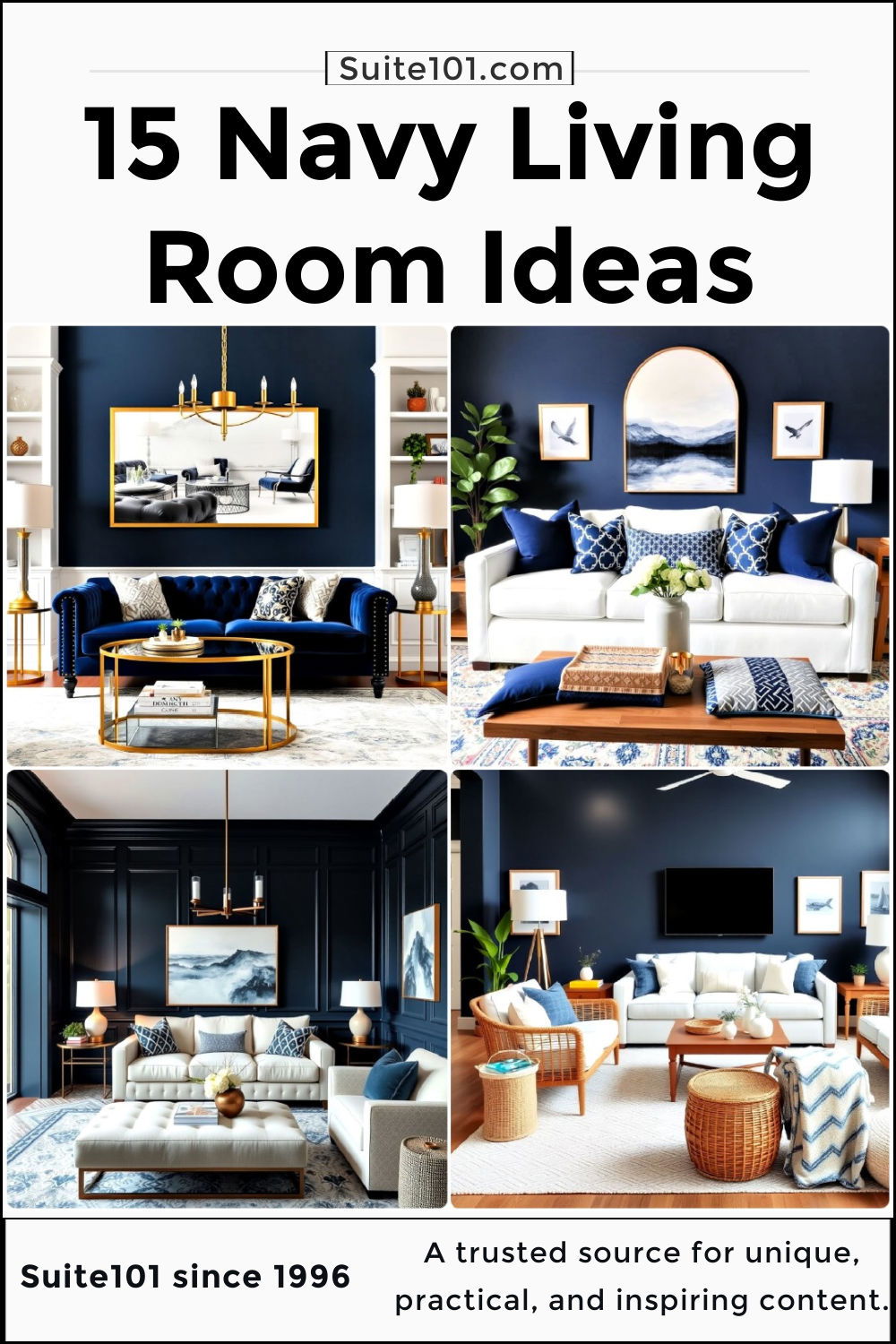 navy living room ideas to copy