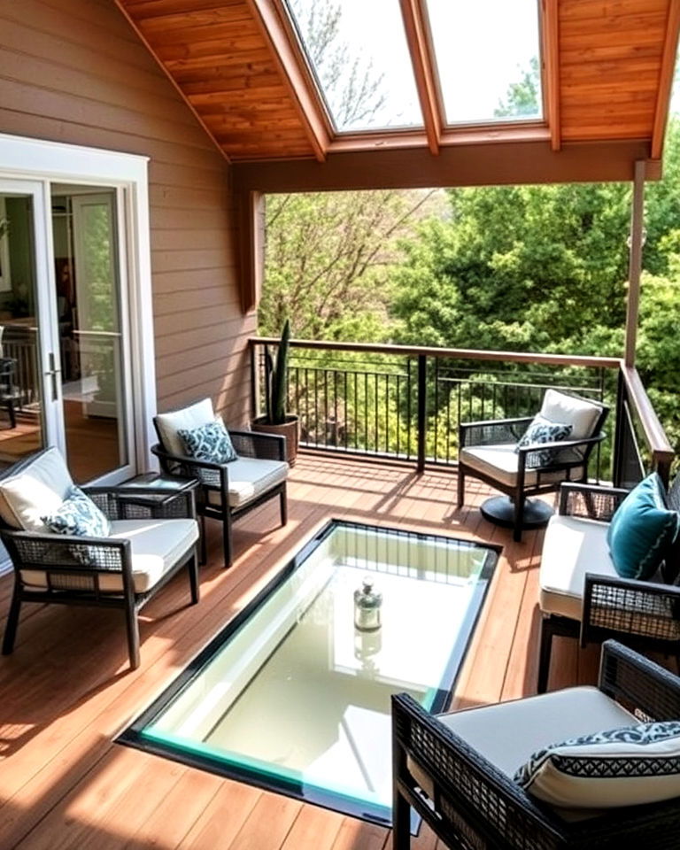 skylight cover 2nd floor deck