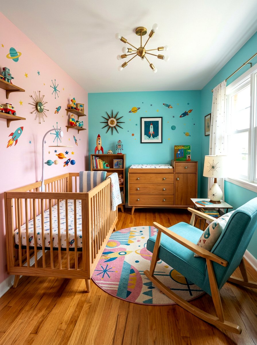 1950s Atomic Nursery - 30 retro home decor ideas